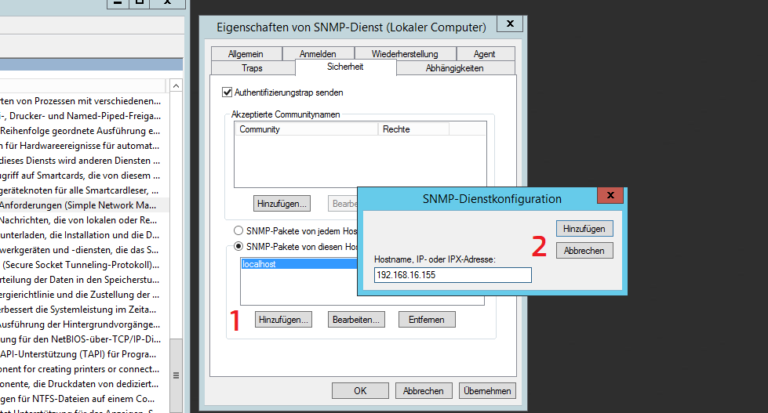 windows server 2012 R2 SNMP Client hostname